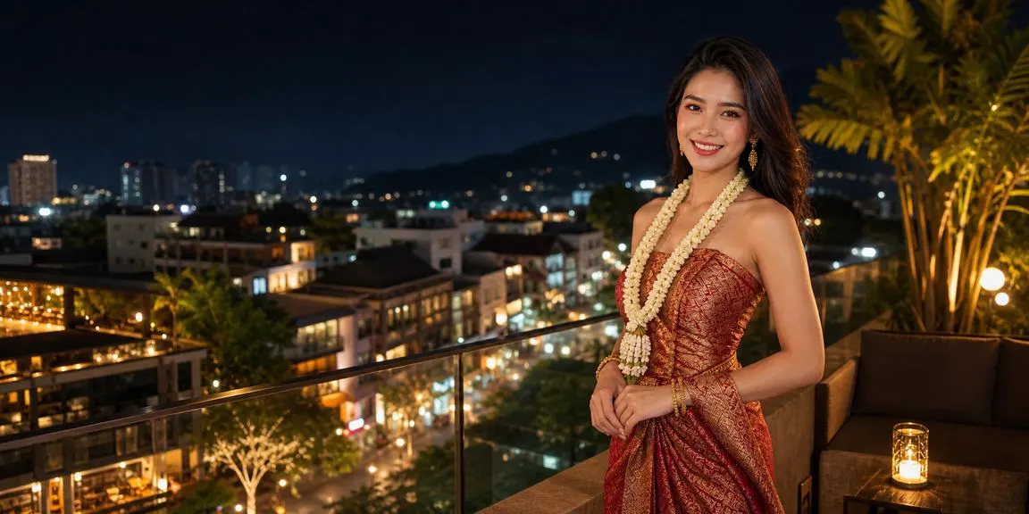 สาวไทยชุดไหมย่านนิมมานเชียงใหม่ เปิดแอปดูสถิติโต๊ะบาคาร่าบนจอ