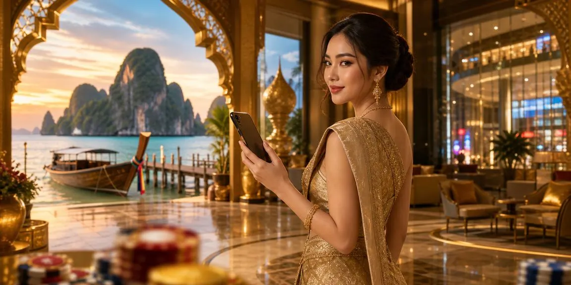 สาวไทยที่กระบี่ใต้ไฟนีออนกดยืนยันบิลแทงเกมอีสปอร์ตบนมือถือ