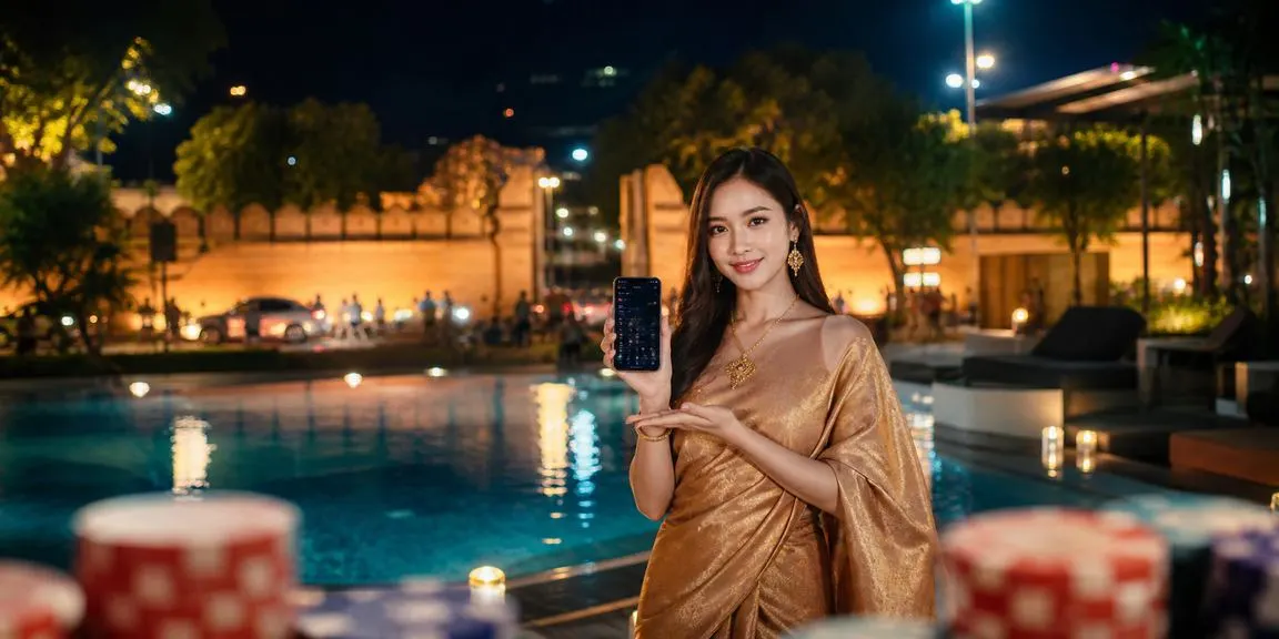 สาวไทยในชุดผ้าไหมกดสมัครสมาชิกผ่านมือถือ เตรียมเริ่มแทงบอลออนไลน์ครั้งแรก
