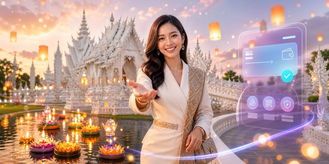 บรรยากาศเทศกาลลอยกระทงที่เชียงราย หญิงไทยถือมือถือรับโบนัสฝากเงินของคนแทงมวย